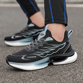 Proljetne ravne svjetleće tenisice za trčanje na vezanje Popcorn potplat Ležerne modne tenisice Udobne mekane potplate Svestrane cipele za muškarce