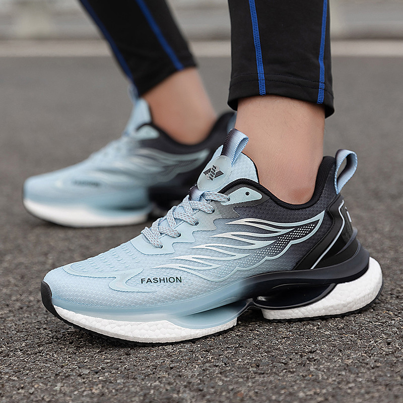 Proljetne ravne svjetleće tenisice za trčanje na vezanje Popcorn potplat Ležerne modne tenisice Udobne mekane potplate Svestrane cipele za muškarce