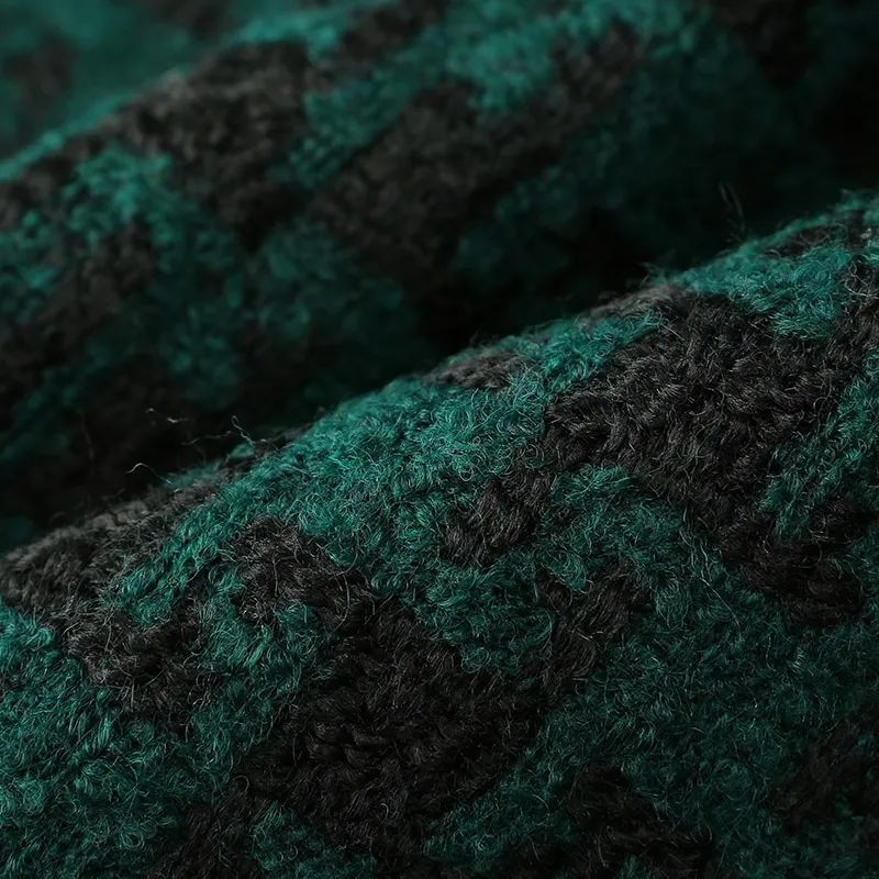 Tmavozelená vlnená sukňa s vysokým pásom a rovným vzorom, dámska, kórejská módna vintage sukňa po kolená pre ženy, jar 2023