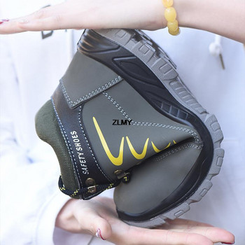 Ανδρικά παπούτσια από ατσάλι 2023 Μπότες εργασίας ψηλά άφθαρτα παπούτσια ασφαλείας Ανδρικά αθλητικά παπούτσια εργασίας με προστασία από τρύπημα Χειμερινές μπότες ανδρικά παπούτσια