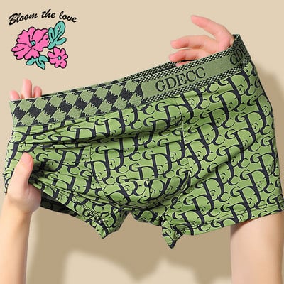 [Bloom the love] Boxer cu imprimeu de marcă Lenjerie de corp pentru bărbați Chiloți sexy Boxeri pentru bărbați BoxerShorts Chiloți pentru bărbați Plus Size L-3XL E-S250