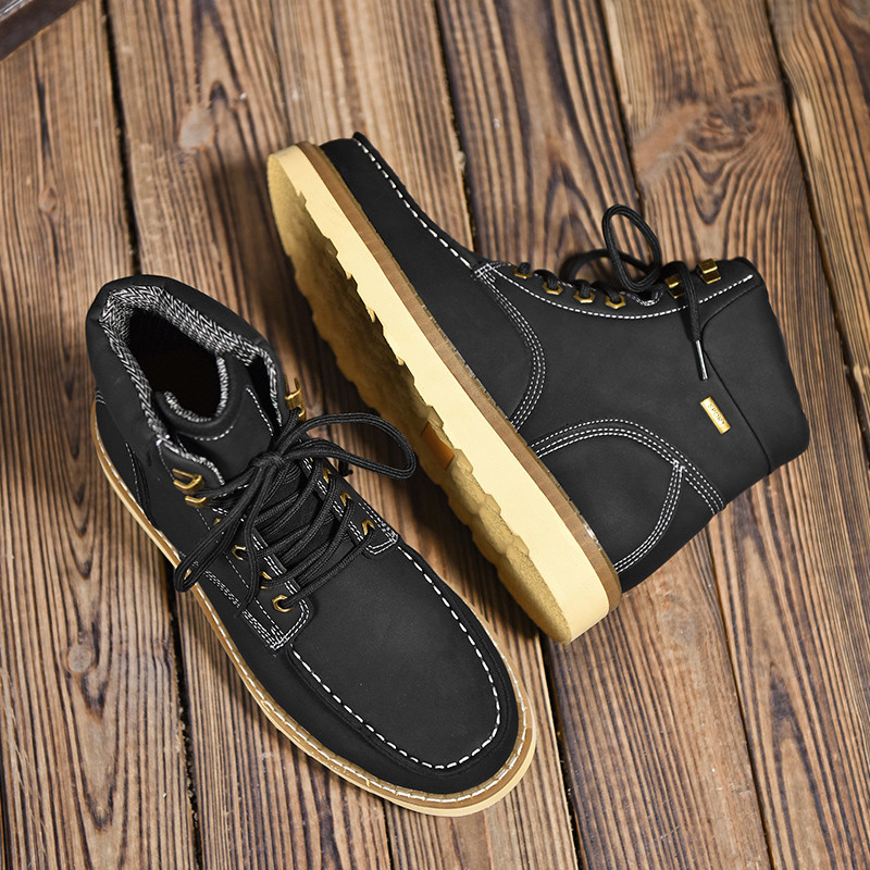 Visoke čizme Muške kožne cipele Modne motociklističke vojne čizme za muškarce Zimske čizme Muške cipele na vezanje Botas Hombre