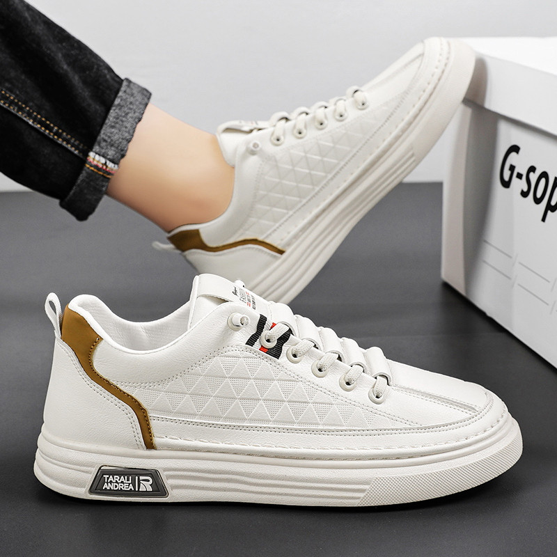 2023 Νέα Ανοιξιάτικα Flat μονόχρωμα ανδρικά αθλητικά παπούτσια με κορδόνια casual outdoor, αντιολισθητικά, ανδρικά παπούτσια με βουλκανιζέ με παντός αγώνα