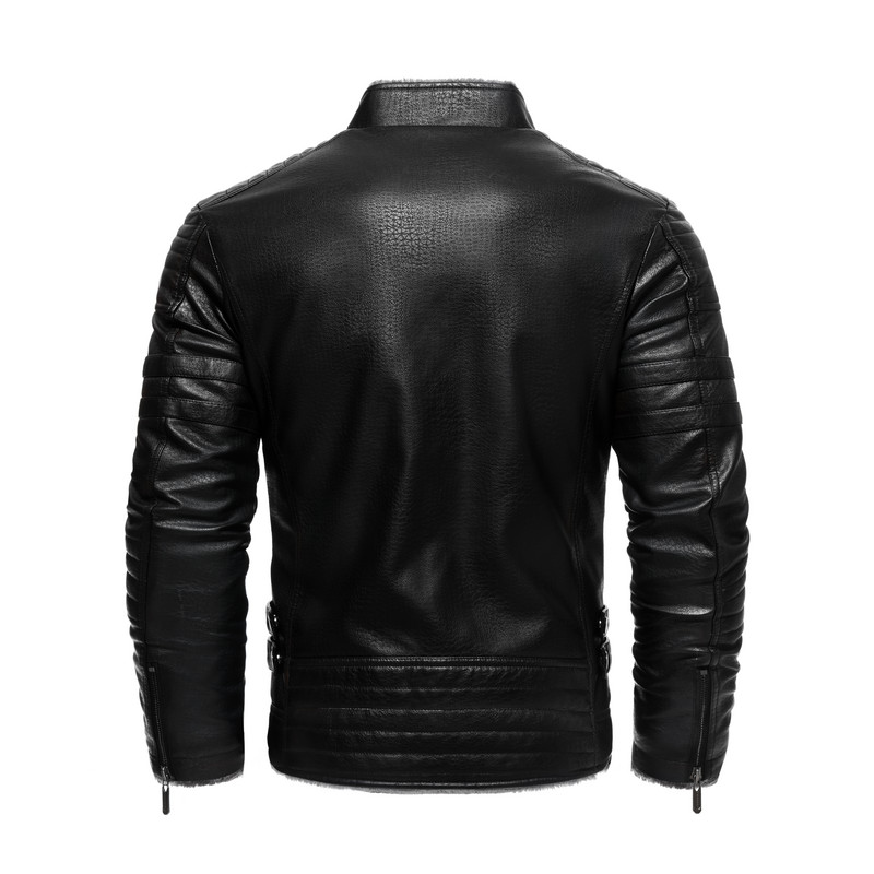 Zimska kožna jakna za 2023. Muški topli kaputi od debljeg flisa od umjetne kože Muška motociklistička vintage vanjska odjeća na rever S-3XL