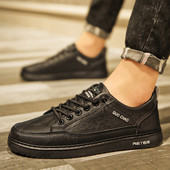 Proljeće Novi brend Muške cipele Poslovne kožne cipele Luksuzne bijele tenisice Trendy Udobne ležerne ravne cipele Dizajn Muške crne