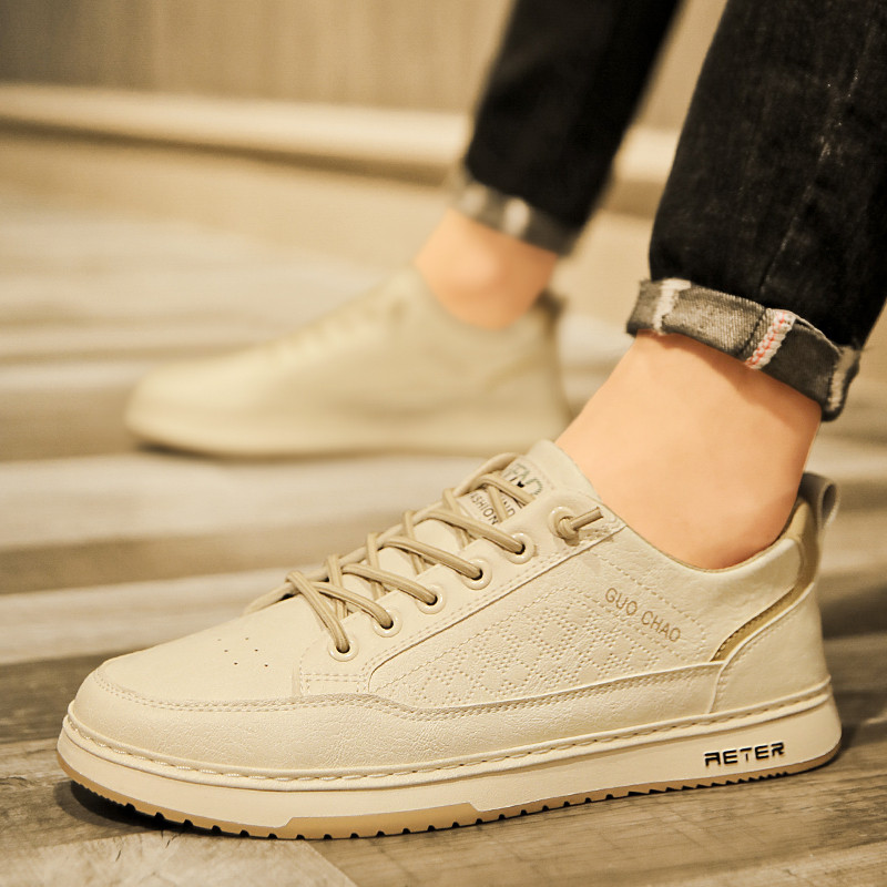 Proljeće Novi brend Muške cipele Poslovne kožne cipele Luksuzne bijele tenisice Trendy Udobne ležerne ravne cipele Dizajn Muške crne