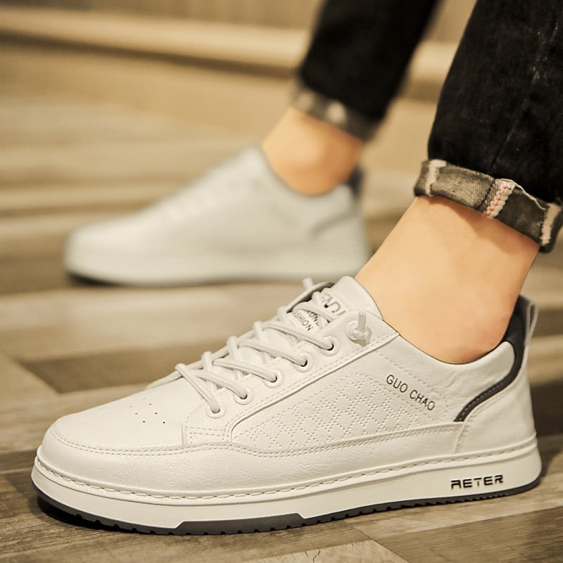 Proljeće Novi brend Muške cipele Poslovne kožne cipele Luksuzne bijele tenisice Trendy Udobne ležerne ravne cipele Dizajn Muške crne