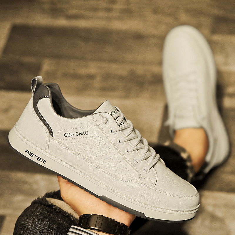 Proljeće Novi brend Muške cipele Poslovne kožne cipele Luksuzne bijele tenisice Trendy Udobne ležerne ravne cipele Dizajn Muške crne