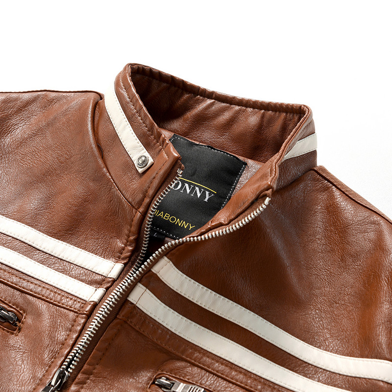 Vyrų, 2022 m. rudens, naujas laisvalaikio motociklo PU odinės striukės paltas Vyrų žieminė madinga kombinuota vintažinė šilta vilnos odinė striukė vyrams