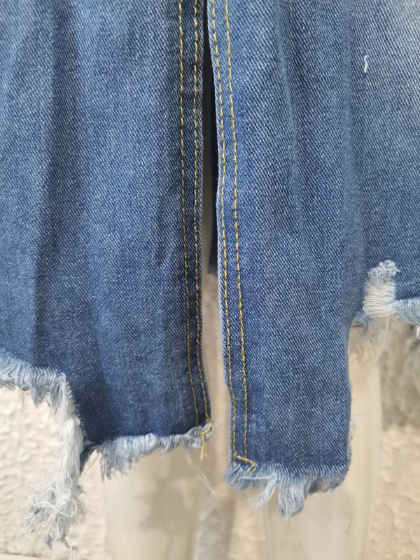 Fusta din denim până la genunchi Toamna 2022, cu buzunar casual, cu talie înaltă, fustă dreaptă din denim, spălat neregulat, învechit, din denim, la mijloc.