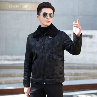 Topli kaput otporan na vjetar s krznenim ovratnikom Nova debela smeđa kožna jakna muška zima jesen muška jakna modna umjetna muška marka odjeće