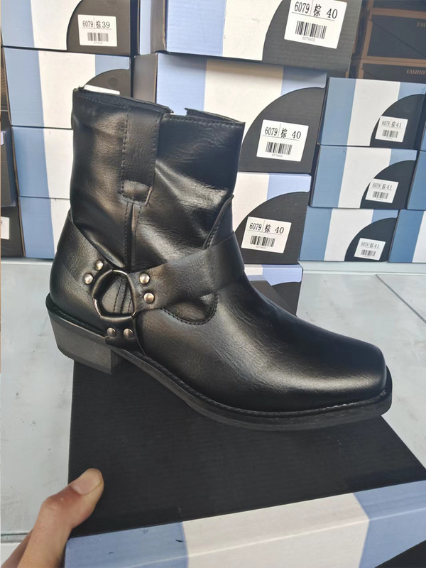 Vyriški odiniai batai šoniniai užtrauktukai vakarietiški kaubojiški batai retro stiliaus vyriški trumpi batai lengvi patogūs lauko batai didelis 48 dydis