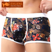 EXILIENS Nou Sexy Boxer din dantelă Lenjerie pentru bărbați Boxeri pentru bărbați Calzoncillo Cueca Masculina Boxershorts M-2XL 052301