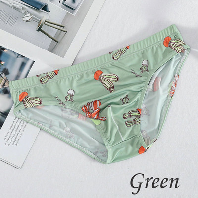 Ανδρικά σέξι μαλακά εμπριμέ εσώρουχα Ανδρικά λεπτά εσώρουχα κολύμβησης Ανδρικά σλιπ μπικίνι με χαμηλή μέση παραλία Εσώρουχα χωρίς ραφές σε Plus Size