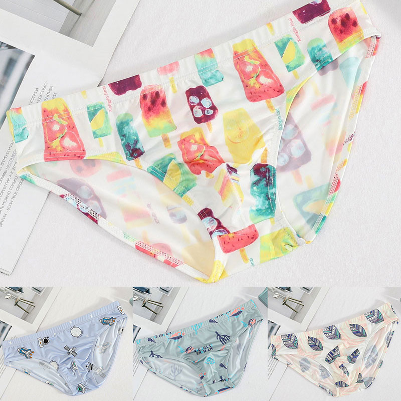 Ανδρικά σέξι μαλακά εμπριμέ εσώρουχα Ανδρικά λεπτά εσώρουχα κολύμβησης Ανδρικά σλιπ μπικίνι με χαμηλή μέση παραλία Εσώρουχα χωρίς ραφές σε Plus Size