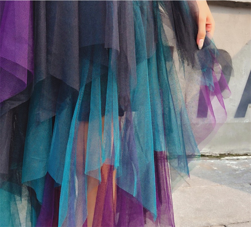 Modna ljetna tutu ženska suknja Harajuku donji dio od tila Faldas ležerne midi mrežaste suknje visokog struka Ženska odjeća Saia Jupe Femme