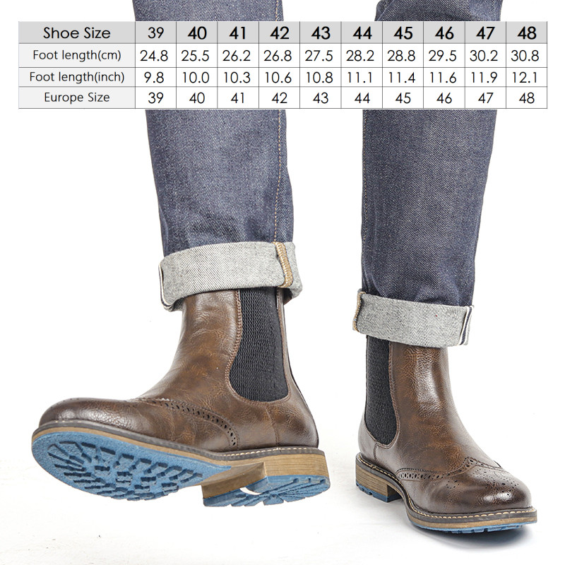 Άνετες δερμάτινες μπότες αμερικανικού στυλ 2024 #al661 Μέγεθος 39~48 Ανδρικές μπότες Chelsea