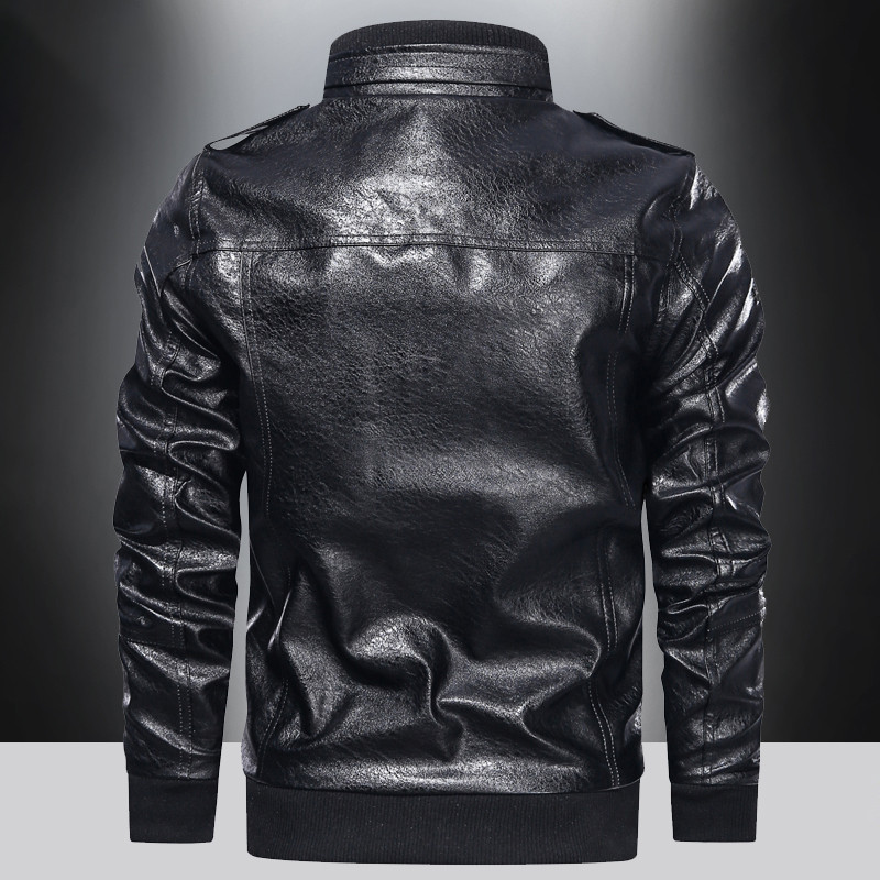 Δερμάτινο ανδρικό μπουφάν ανοιξιάτικο και φθινόπωρο νέο αδιάβροχο κοστούμι ποδηλασίας μοτοσικλέτας όρθιος γιακάς casual ευέλικτο πιλοτικό μπουφάν