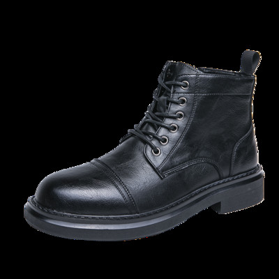 Cizme pentru bărbați, în aer liber, la modă. Cizme anti-alunecare, portabile, cu șireturi, pantofi versatili din piele pentru bărbați, cizme de afaceri, pantofi pentru întâlniri.