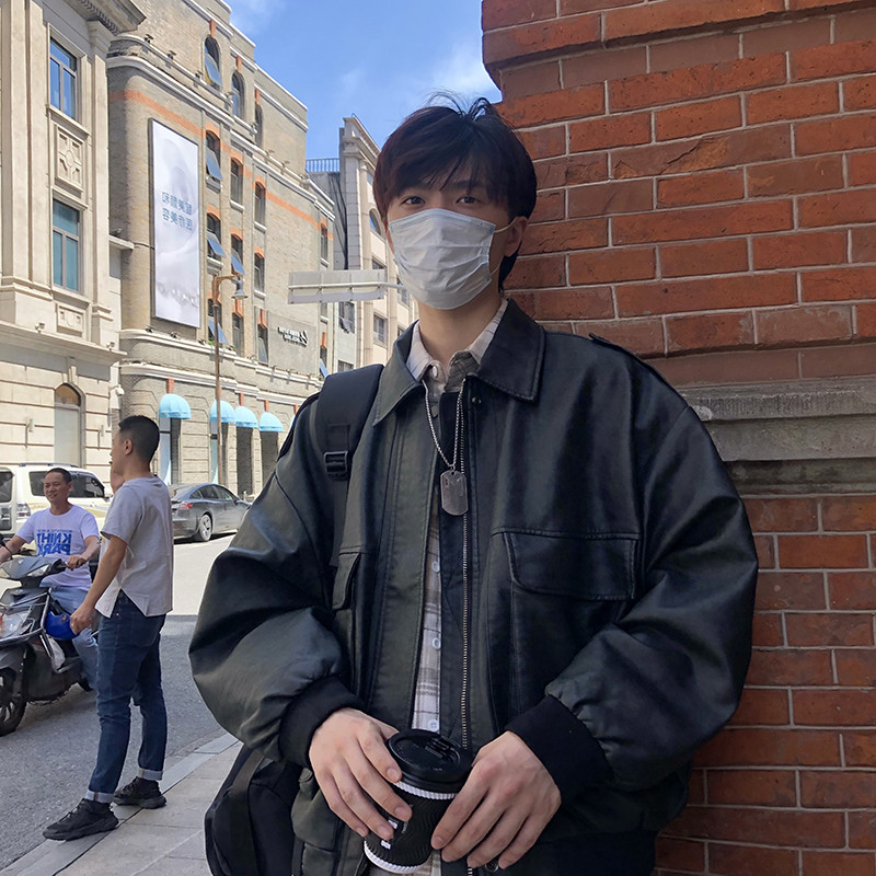 Američka retro smeđa kožna jakna Muška smeđa bejzbol bomber jakna Trend motociklistička biciklistička kaput na rever Unisex punk ulična odjeća