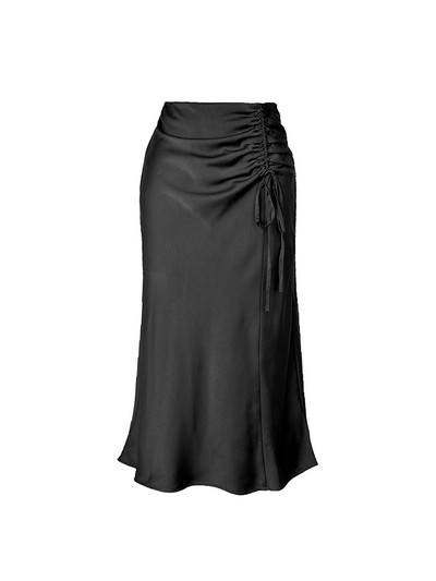 Νέες Μίνι φούστες με ψηλόμεσο κορδόνι γυναικείο κορδόνι με σέξι σφιχτό σκίσιμο Club με ζαρωμένο ακανόνιστο πορτοκαλί πάρτι G1860