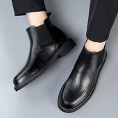 Κλασικό ρετρό στυλ φθινοπωρινές ανδρικές μπότες Chelsea, αδιάβροχες μπότες αδιάβροχες, μπότες μόδας Παπούτσια μοτοσικλέτας