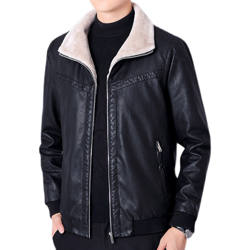 Νέα ανδρικά δερμάτινα μπουφάν μοτοσικλέτας Fashion Biker Vintage δερμάτινο παλτό ανδρικό φλις ζεστό casual επώνυμα ανδρικά ρούχα 2022