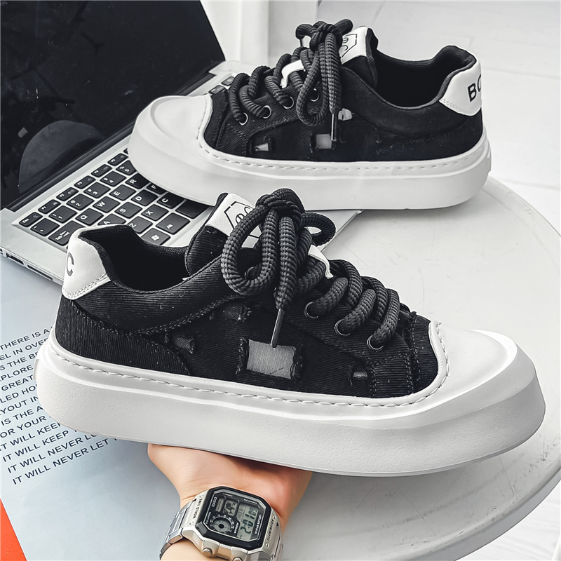 Pánske topánky 2023 Jarné a jesenné okrúhle špičky so šnurovaním, univerzálne, ležérne, protišmykové, priedušné, módne, pohodlné, trendy, tenisky pre mužov