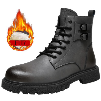 Νέο ανδρικό φόρεμα casual νυφικό υψηλής ποιότητας δερμάτινο μποτάκι ευέλικτο με αντιολισθητικό ανθεκτικό βελούδινο και άνετες ζεστές μπότες