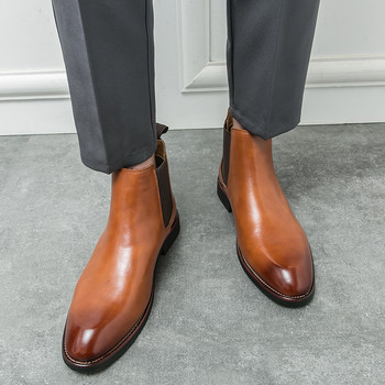 Ανδρικές μπότες Chelsea από μαλακό δέρμα 2023 Μπότες επώνυμων σχεδιαστών Fashion Casual επαγγελματικά μποτάκια Comfort Μπότες με χαμηλό τακούνι Μέγεθος 38-46