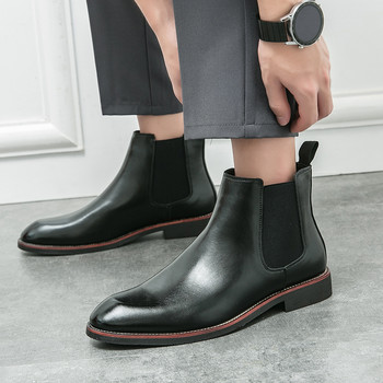 Ανδρικές μπότες Chelsea από μαλακό δέρμα 2023 Μπότες επώνυμων σχεδιαστών Fashion Casual επαγγελματικά μποτάκια Comfort Μπότες με χαμηλό τακούνι Μέγεθος 38-46