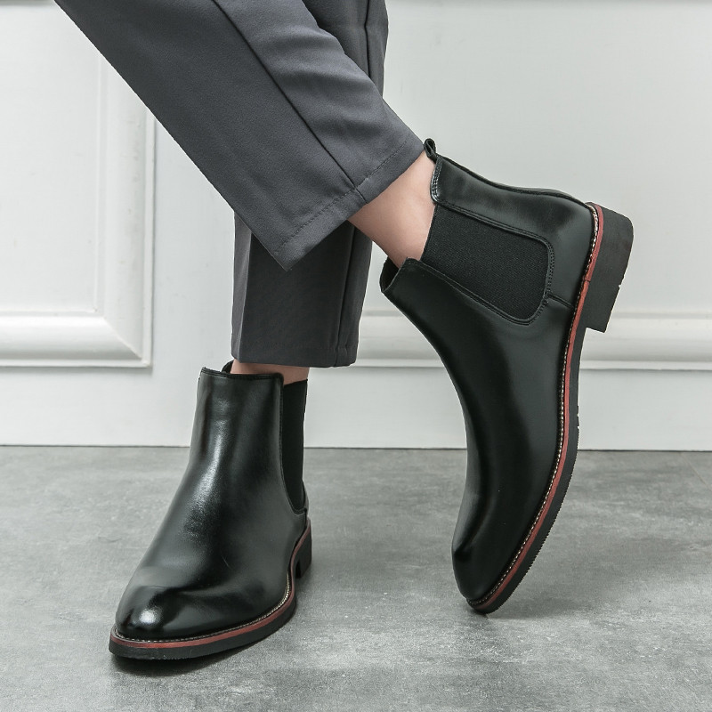 Ανδρικές μπότες Chelsea από μαλακό δέρμα 2023 Μπότες επώνυμων σχεδιαστών Fashion Casual επαγγελματικά μποτάκια Comfort Μπότες με χαμηλό τακούνι Μέγεθος 38-46