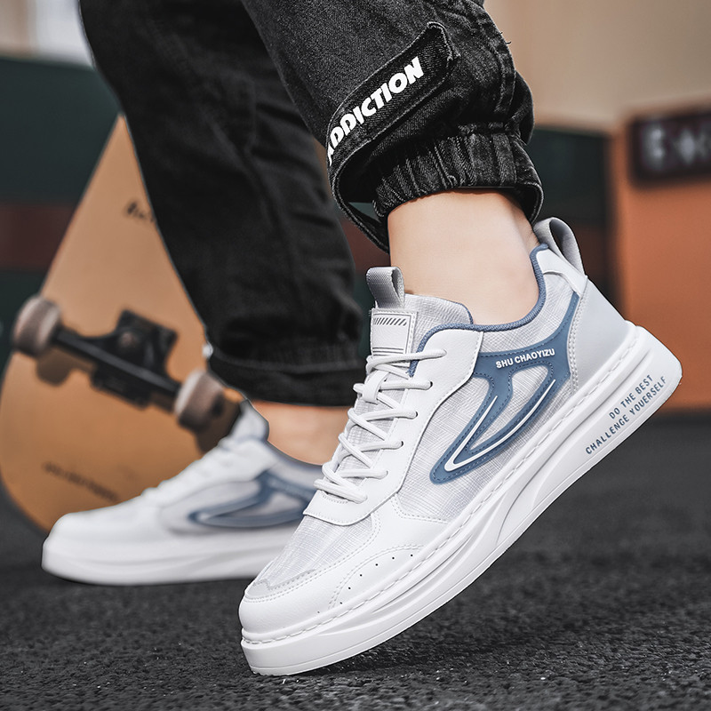 Pánske ležérne ploché šnurovacie topánky na jar 2023, pánske pevné plytké tenisky, pánska móda, pohodlné pánske vulkanizované topánky