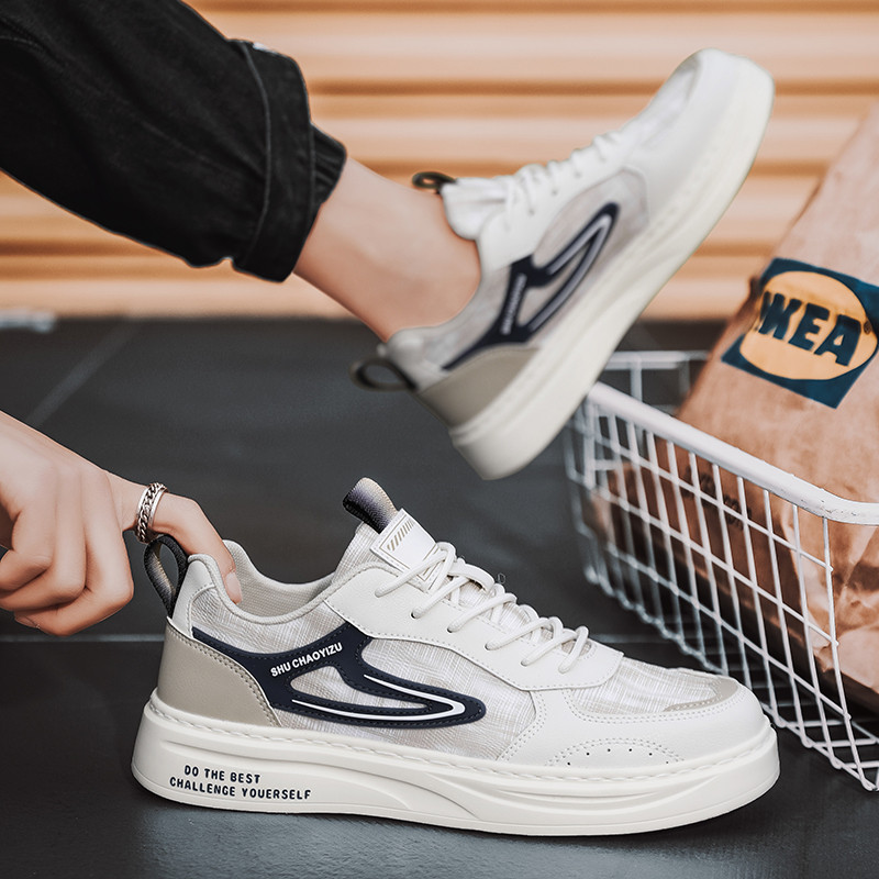 Pánske ležérne ploché šnurovacie topánky na jar 2023, pánske pevné plytké tenisky, pánska móda, pohodlné pánske vulkanizované topánky