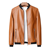 M-8XL Muške jakne veće veličine Proljeće Jesen Kožna jakna Muška kožna jakna sa stojećim ovratnikom Modni kauzalni kaput Muški kožni kaput