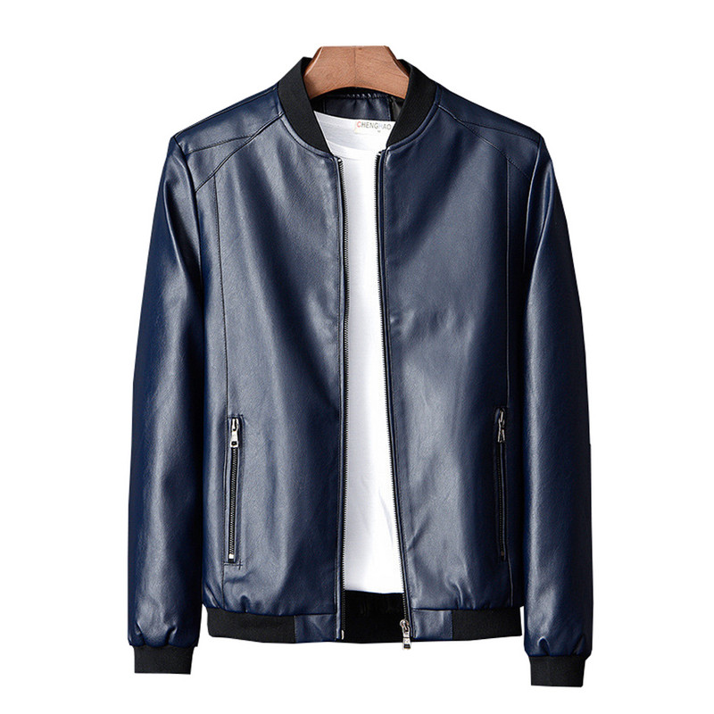 M-8XL Muške jakne veće veličine Proljeće Jesen Kožna jakna Muška kožna jakna sa stojećim ovratnikom Modni kauzalni kaput Muški kožni kaput