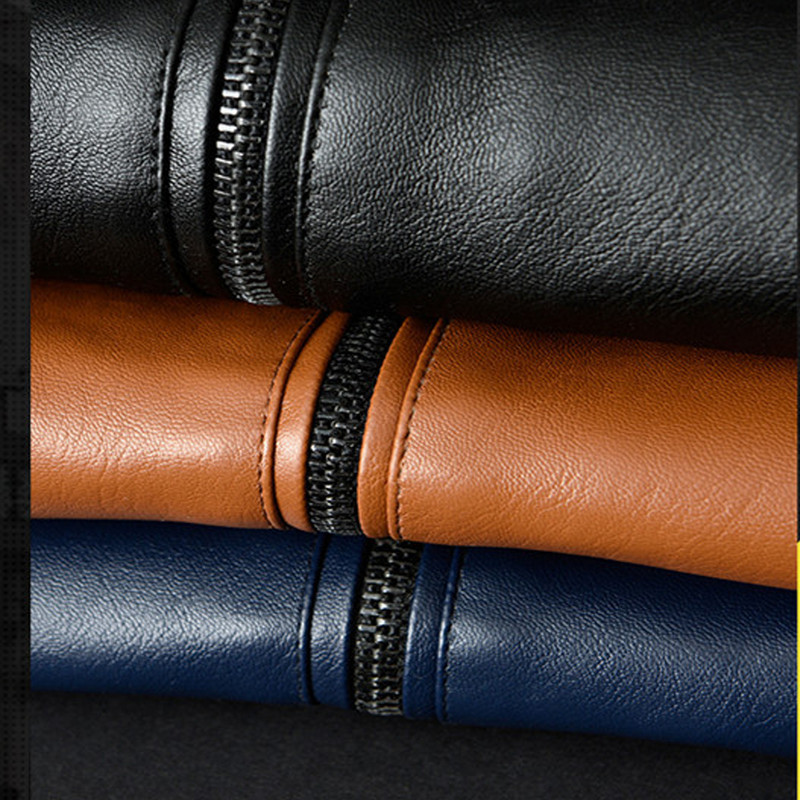 M-8XL Muške jakne veće veličine Proljeće Jesen Kožna jakna Muška kožna jakna sa stojećim ovratnikom Modni kauzalni kaput Muški kožni kaput