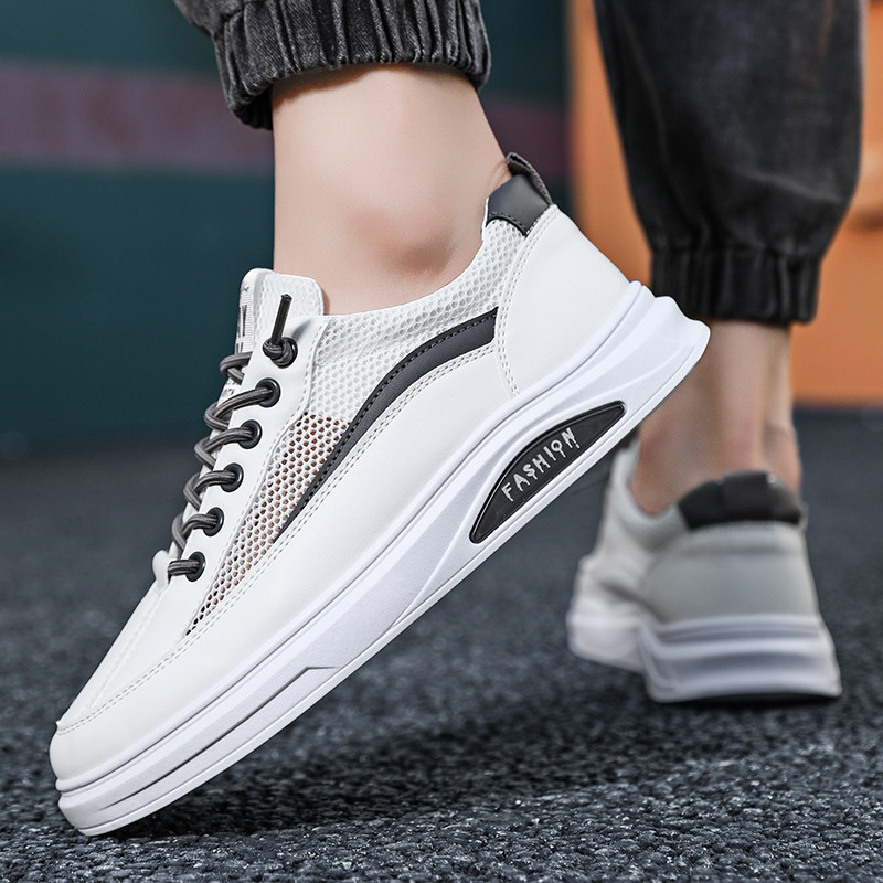 Pánske pracovné bezpečnostné topánky, jarné priedušné čierne vonkajšie balerínky, ležérne topánky na platforme, protišmykové športové topánky