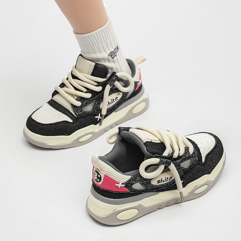 Proljetno, ležerno debelo dno s okruglom glavom, modno, neklizajuće, udobno, mekano dno, trend tenisice, muške cipele za sve vrste