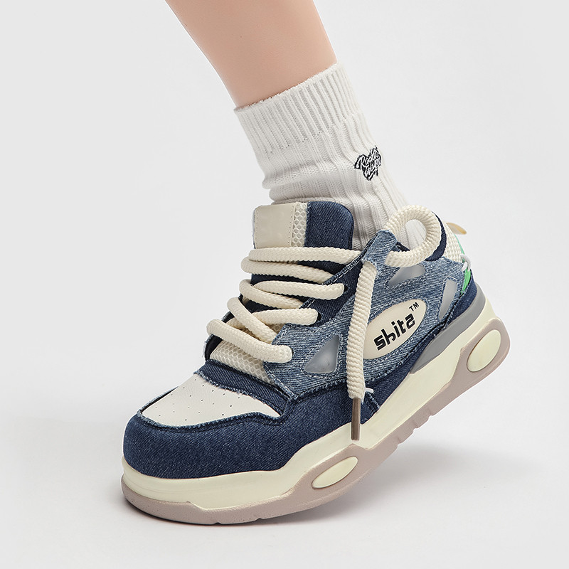 Proljetno, ležerno debelo dno s okruglom glavom, modno, neklizajuće, udobno, mekano dno, trend tenisice, muške cipele za sve vrste