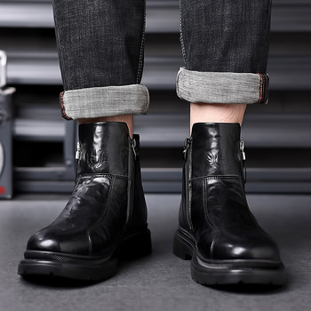 New Man Μαύρες μπότες Chelsea Γούνα ζεστά ανδρικά, καθημερινά παπούτσια από Επαγγελματικά υποδήματα σχεδιαστών για μπότες στο πλάι Κομψά επαγγελματικά υποδήματα