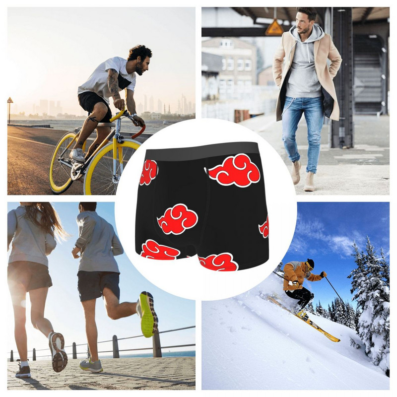 Goth Anime Manga japoneze Chiloți Chiloți Bumbac Lenjerie de corp Bărbați Sexy Ninja Clouds Pantaloni scurți Slip