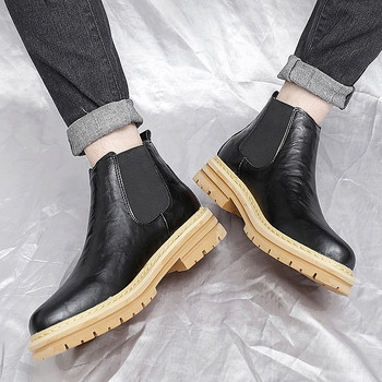 Casual Chelsea Boots Ανδρικές μπότες Ankel Τάσεις μόδας Retro Business Social Μπότες γραφείου Λούτρινα Αντιολισθητικές μπότες με ζεστή χοντρή σόλα