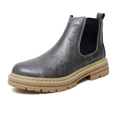 Casual Chelsea Boots Ανδρικές μπότες Ankel Τάσεις μόδας Retro Business Social Μπότες γραφείου Λούτρινα Αντιολισθητικές μπότες με ζεστή χοντρή σόλα