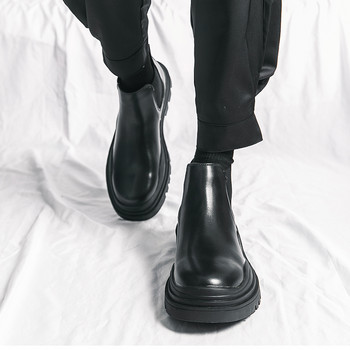 Μπότες πολυτελείας επώνυμων σχεδιαστών Αντιολισθητικές, φορετές μπότες με στρογγυλά δάχτυλα μόδας Κλασικά παπούτσια ελεύθερου χρόνου Δερμάτινες μπότες Chelsea