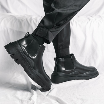 Луксозни маркови ботуши Дизайнерски противоплъзгащи се носими ботуши с кръгли пръсти Модни обувки Класически кожени ботуши Челси за свободното време