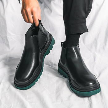 Луксозни маркови ботуши Дизайнерски противоплъзгащи се носими ботуши с кръгли пръсти Модни обувки Класически кожени ботуши Челси за свободното време