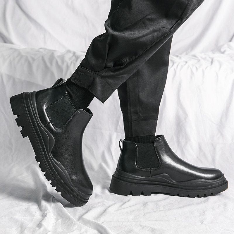 Cizme de marcă de lux, de designer, anti-alunecare, purtabile, glezne, cizme cu vârf rotund, pantofi de modă, clasice, pentru petrecerea timpului liber, cizme chelsea din piele de calitate