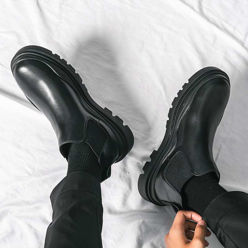 Cizme de marcă de lux, de designer, anti-alunecare, purtabile, glezne, cizme cu vârf rotund, pantofi de modă, clasice, pentru petrecerea timpului liber, cizme chelsea din piele de calitate