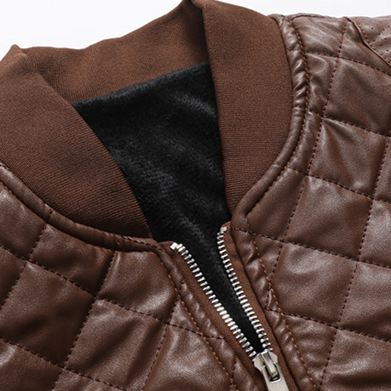 2023 Jachetă din piele PU pentru bărbați, versiune coreeană, subțire pentru motocicletă, plus jachetă de blană